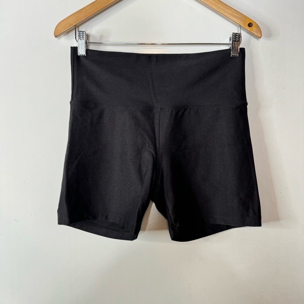 Aerie Offline Ribbed‎ Black 5” Inseam Bike Shorts Size Large